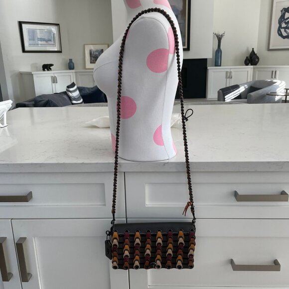 Coach Dinky Tabby Genuine Leather Shoulder Bag Brown/Tan/Cream/Burg Sz OS NWT - Picture 12 of 12